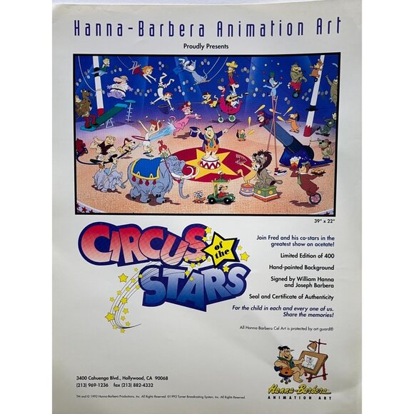 Hanna Barbera Circus of the Stars Animation Art Print Ad Vintage Flyer 1992 - Picture 6 of 6